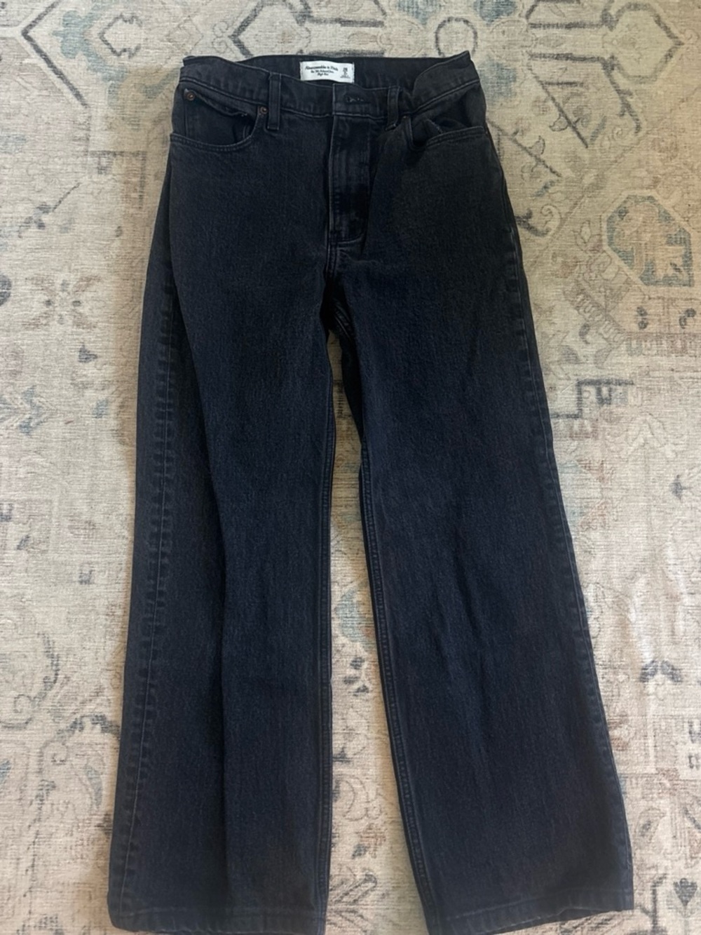 Abercrombie & Fitch Black Wide-Leg Jeans